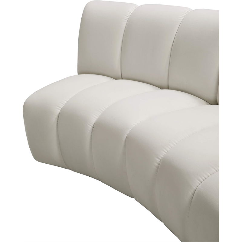 Meridian Furniture Infinity Cream Velvet 5pc. Modular Sectional