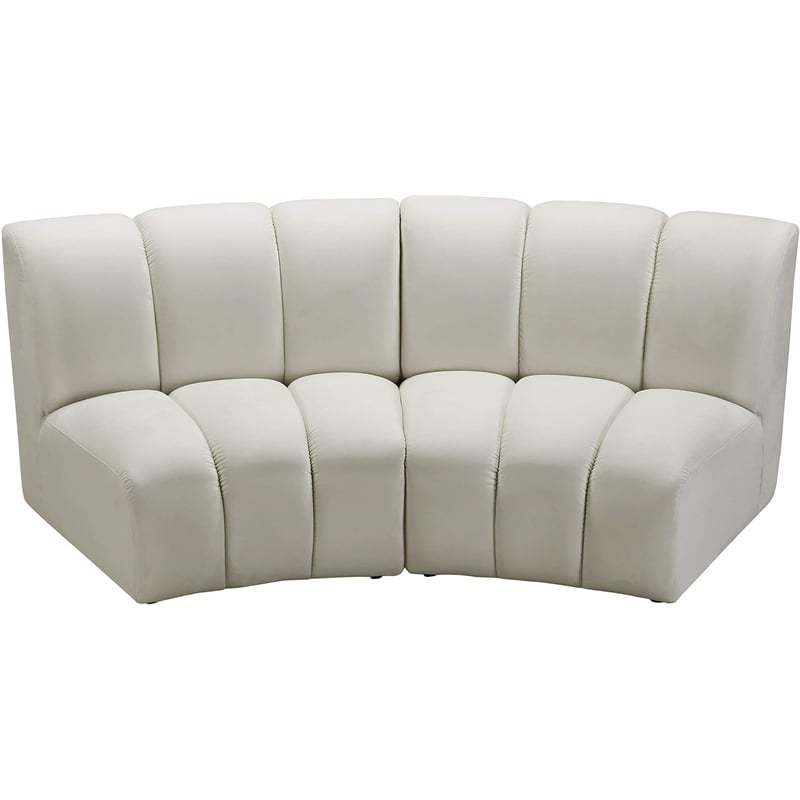 Meridian Furniture Infinity Cream Velvet 5pc. Modular Sectional