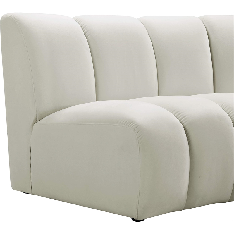 Meridian Furniture Infinity Cream Velvet 5pc. Modular Sectional