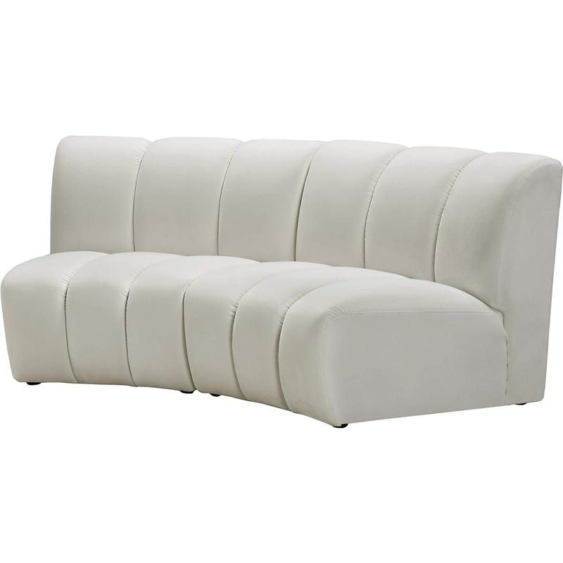 Meridian Furniture Infinity Cream Velvet 5pc. Modular Sectional