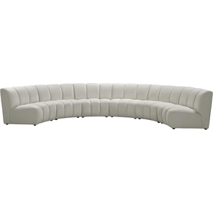 Meridian Furniture Infinity Cream Velvet 6pc. Modular Sectional