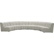 Meridian Furniture Infinity Cream Velvet 6pc. Modular Sectional