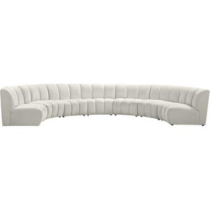 Meridian Furniture Infinity Cream Velvet 7pc. Modular Sectional