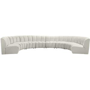 Meridian Furniture Infinity Cream Velvet 8pc. Modular Sectional