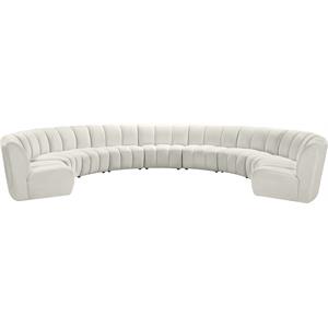 Meridian Furniture Infinity Cream Velvet 9pc. Modular Sectional