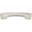Meridian Furniture Infinity Cream Velvet 9pc. Modular Sectional