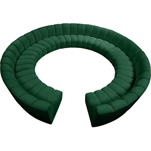 Meridian Furniture Infinity Green Velvet 12pc. Modular Sectional