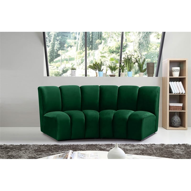 Meridian Furniture Infinity Green Velvet 2pc. Modular Sectional