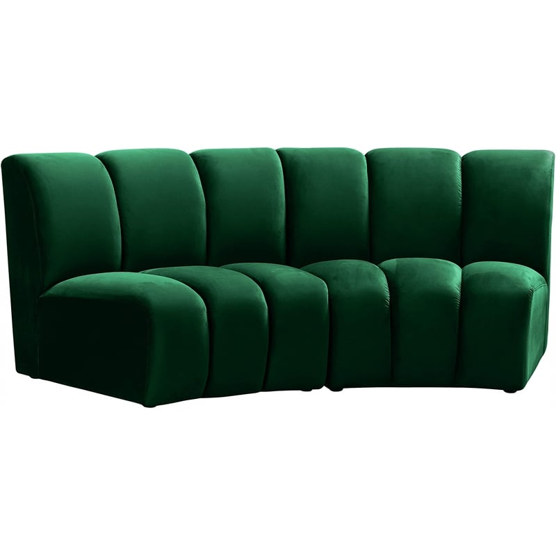 Meridian Furniture Infinity Green Velvet 2pc. Modular Sectional
