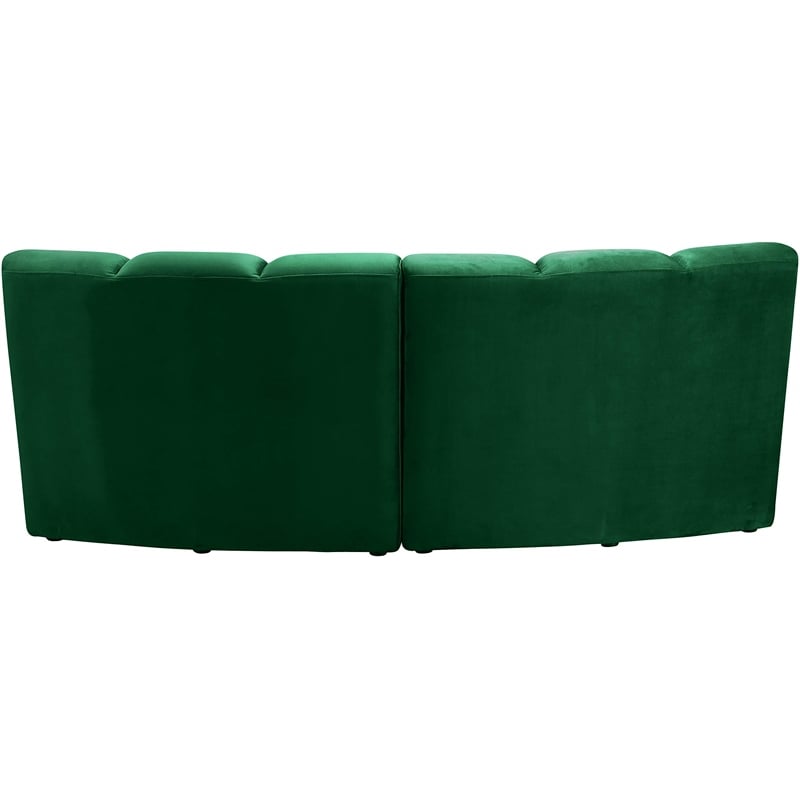 Meridian Furniture Infinity Green Velvet 2pc. Modular Sectional