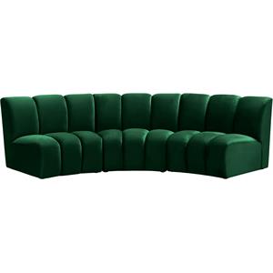 Meridian Furniture Infinity Green Velvet 3pc. Modular Sectional