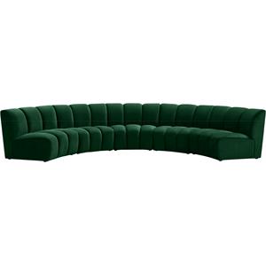 Meridian Furniture Infinity Green Velvet 5pc. Modular Sectional