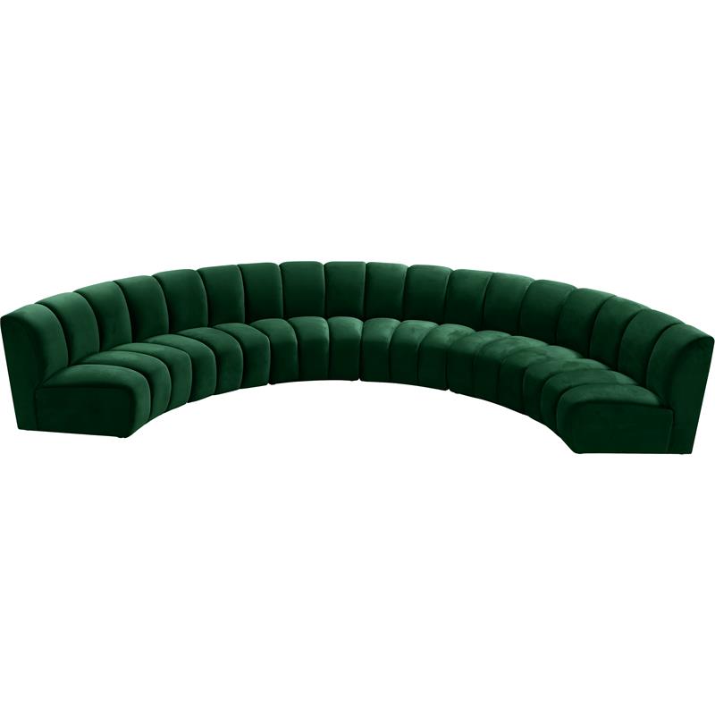 Meridian Furniture Infinity Green Velvet 6pc. Modular Sectional