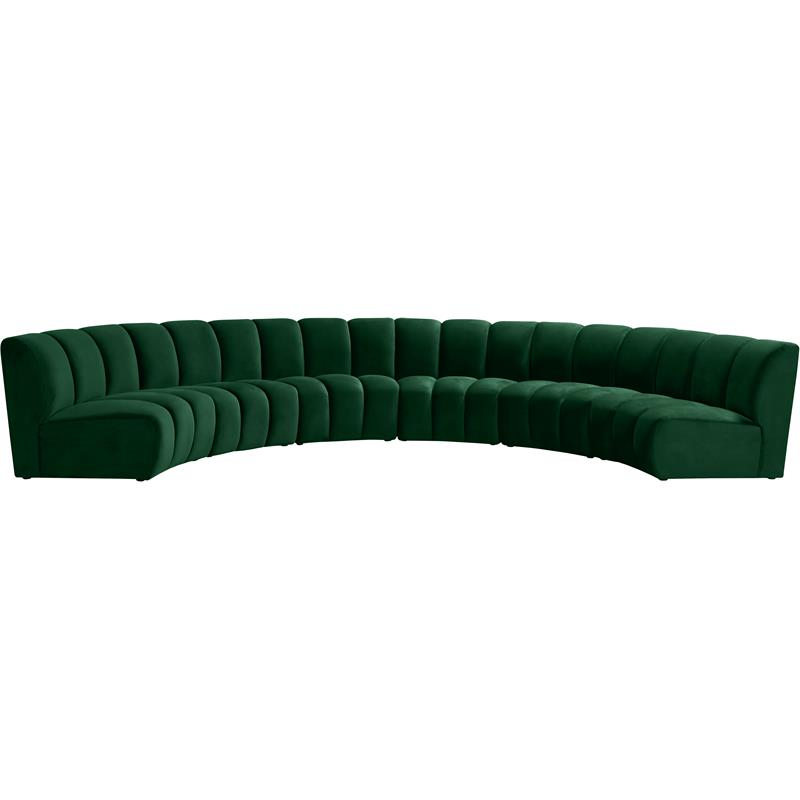 Meridian Furniture Infinity Green Velvet 6pc. Modular Sectional