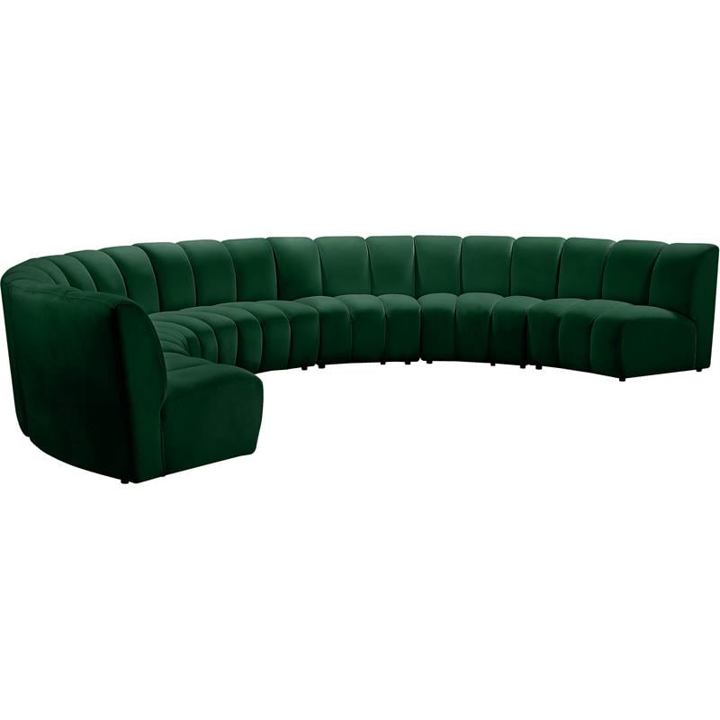 Meridian Furniture Infinity Green Velvet 7pc. Modular Sectional
