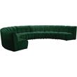 Meridian Furniture Infinity Green Velvet 7pc. Modular Sectional