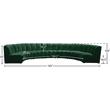 Meridian Furniture Infinity Green Velvet 7pc. Modular Sectional