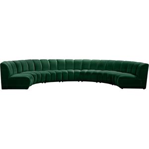 Meridian Furniture Infinity Green Velvet 7pc. Modular Sectional