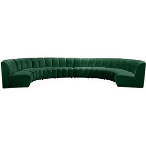 Meridian Furniture Infinity Green Velvet 8pc. Modular Sectional