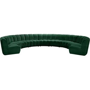 Meridian Furniture Infinity Green Velvet 9pc. Modular Sectional