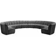 Meridian Furniture Infinity Gray Velvet 10pc. Modular Sectional