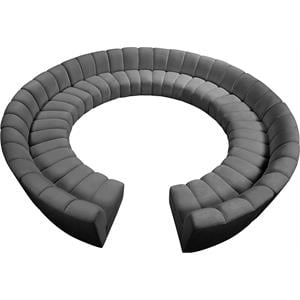 Meridian Furniture Infinity Gray Velvet 12pc. Modular Sectional