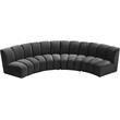 Meridian Furniture Infinity Gray Velvet 4pc. Modular Sectional