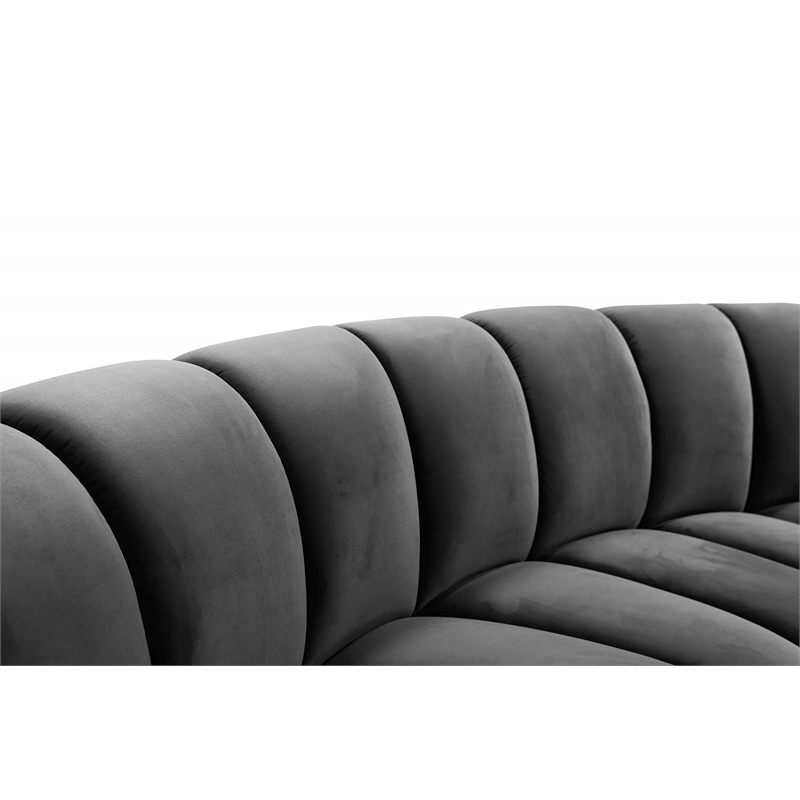 Meridian Furniture Infinity Gray Velvet 5pc. Modular Sectional