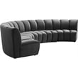 Meridian Furniture Infinity Gray Velvet 5pc. Modular Sectional