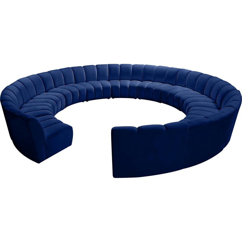 Meridian Furniture Infinity Navy Velvet 12pc. Modular Sectional