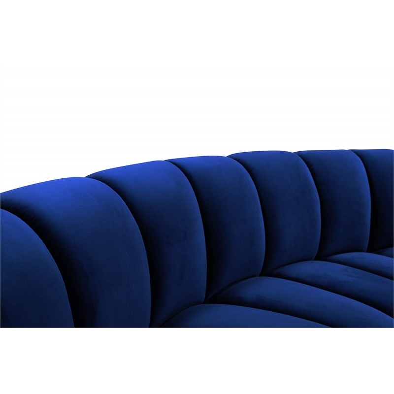 Meridian Furniture Infinity Navy Velvet 2pc. Modular Sectional