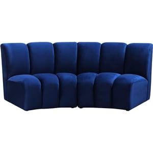 Meridian Furniture Infinity Navy Velvet 2pc. Modular Sectional
