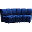Meridian Furniture Infinity Navy Velvet 2pc. Modular Sectional