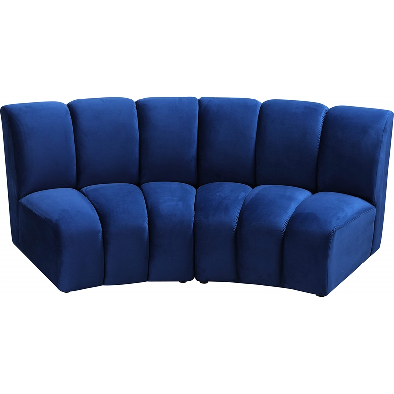 Meridian Furniture Infinity Navy Velvet 2pc. Modular Sectional