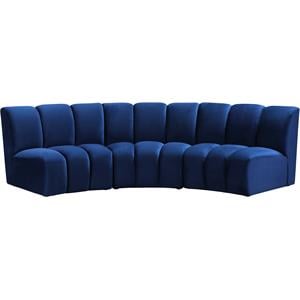Meridian Furniture Infinity Navy Velvet 3pc. Modular Sectional
