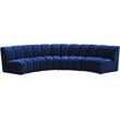 Meridian Furniture Infinity Navy Velvet 4pc. Modular Sectional