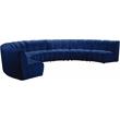 Meridian Furniture Infinity Navy Velvet 7pc. Modular Sectional