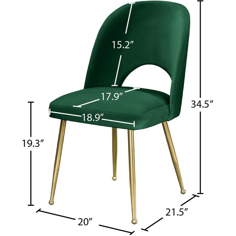 Meridian Furniture Logan Green Velvet Dining Chair (Set of 2)
