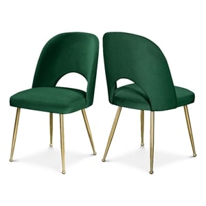Meridian Furniture Logan Green Velvet Dining Chair (Set of 2)