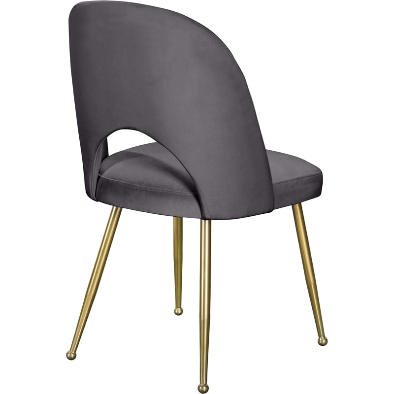 Meridian Furniture Logan Gray Velvet Dining Chair (Set of 2)