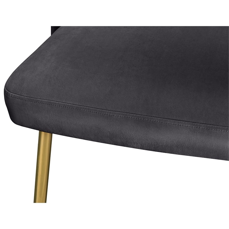 Meridian Furniture Logan Gray Velvet Dining Chair (Set of 2)
