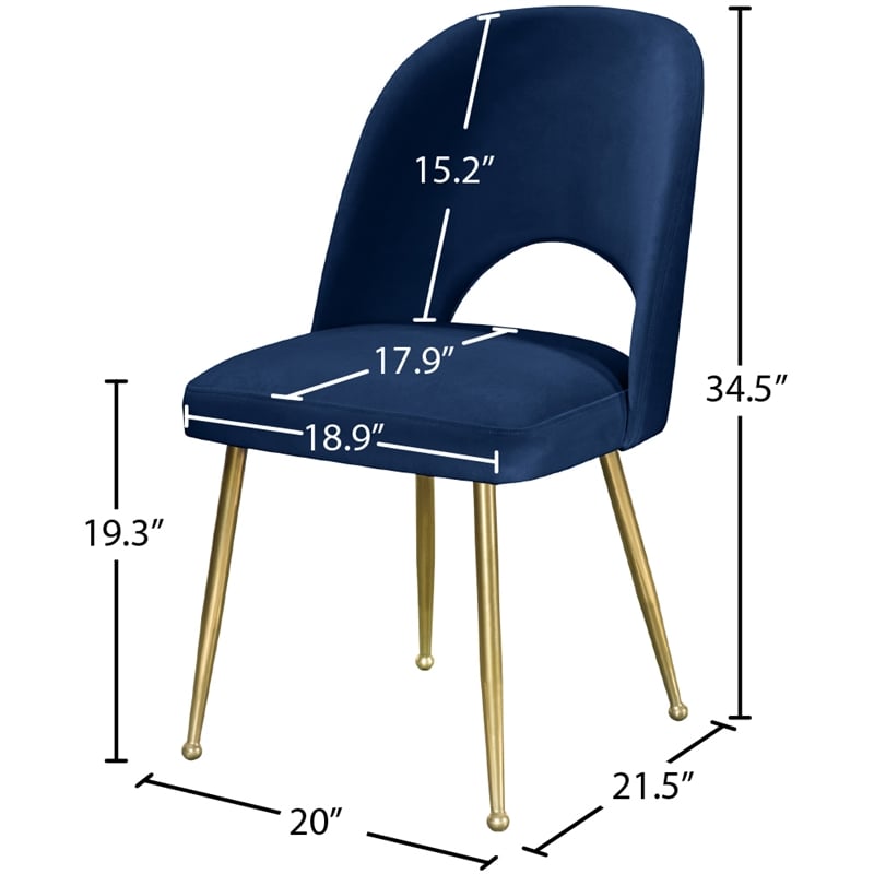 Meridian Furniture Logan Navy Velvet Dining Chair (Set of 2)