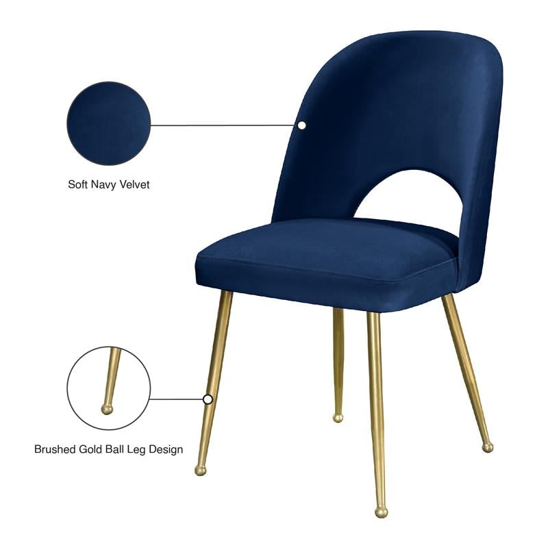 Meridian Furniture Logan Navy Velvet Dining Chair (Set of 2)