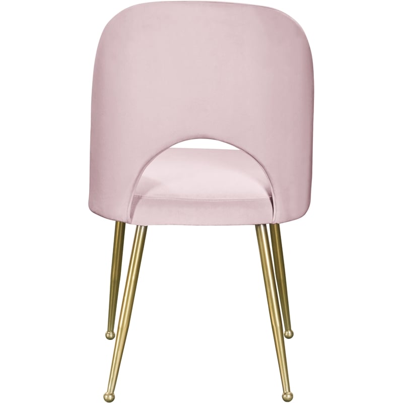 Meridian Furniture Logan Pink Velvet Dining Chair (Set of 2)