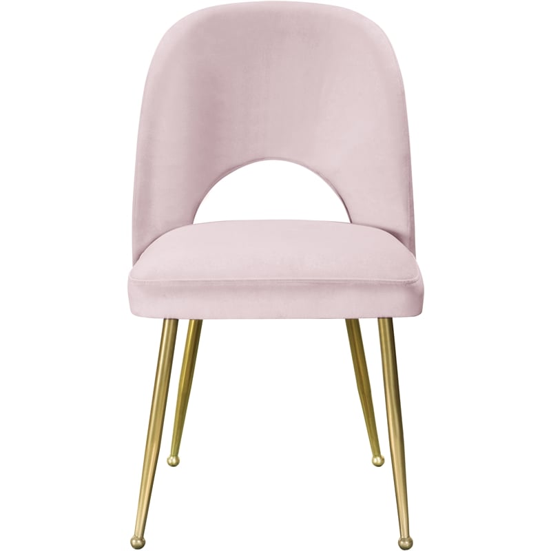 Meridian Furniture Logan Pink Velvet Dining Chair (Set of 2)