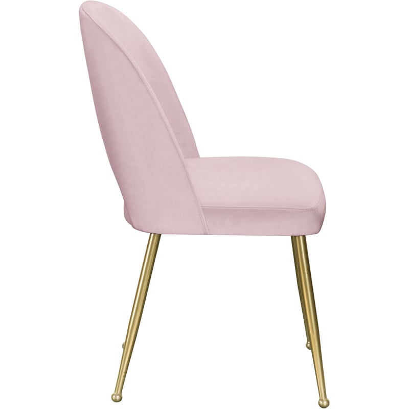 Meridian Furniture Logan Pink Velvet Dining Chair (Set of 2)
