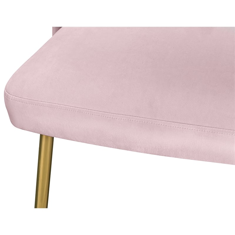 Meridian Furniture Logan Pink Velvet Dining Chair (Set of 2)