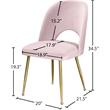 Meridian Furniture Logan Pink Velvet Dining Chair (Set of 2)