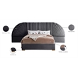 Meridian Furniture Cleo Gray Velvet King Bed
