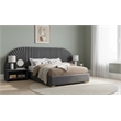 Meridian Furniture Cleo Gray Velvet King Bed
